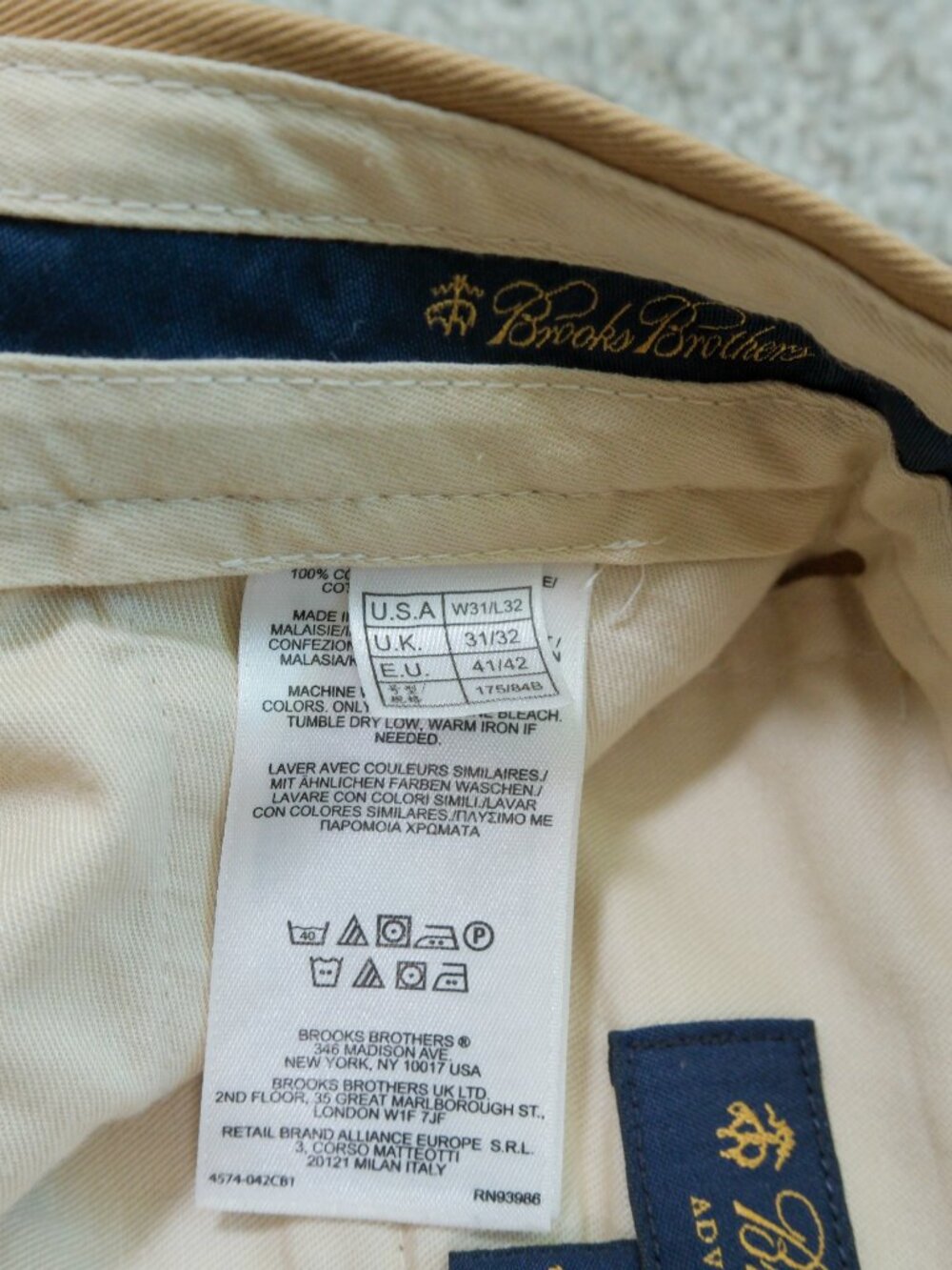 Brooks Brothers Clark Fit Advantage Chino 31x31 Hemmed - Picture 11 of 14